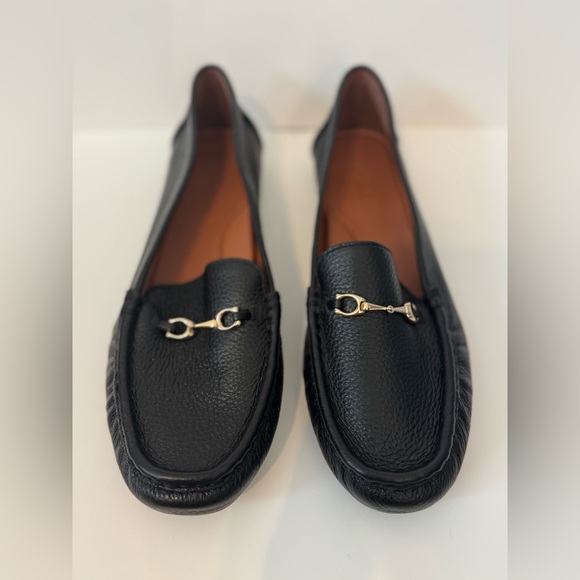 Coach Black Leather Loafers - Picture 1 of 8